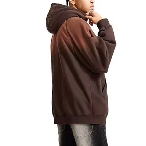 ผู้ผลิตเสื้อผ้าตามสั่ง เสื้อฮู้ดดี้ซิปโอเวอร์ไซส์ ผ้าหนา ทรงหลวม ไหล่ตก ผ้าฝ้ายฟลีซ 100% น้ำหนัก 450gsm สำหรับผู้ชายและผู้หญิง - Product Image 4