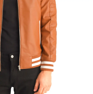 2024 Best Selling Custom leather <b>Jacket</b> for <b>Men</b> Stand Collar Wholesale for Winter - Product Image 4