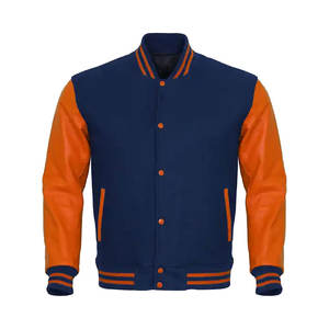 Veste de baseball verte orange en laine respirante sur mesure Veste universitaire de baseball - Product Image 3