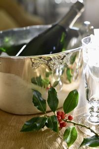 Cuenco de vino y champán de cabeza de ciervo grande decorativo y útil hecho de aluminio niquelado - Product Image 6