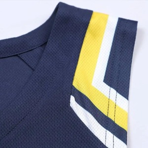 Ensemble de basket-ball 2 pièces hommes nom de l'équipe Logo imprime maillots tricoté décontracté Gym dos Patchwork survêtements de course séchage rapide - Product Image 4