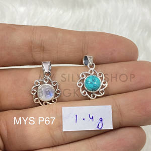 Fabrication pendentif fin en argent avec pierre précieuse naturelle 925 argent cadeau de bijouterie fine pour elle - Product Image 1