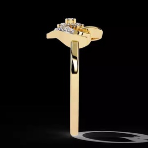 Anillo de compromiso de oro amarillo rosa de 14 quilates romántico de lujo, Diamante de moissanita Original en forma de corazón para mujer, regalo del Día de San Valentín - Product Image 4