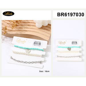 Brazalete de Trébol Chapado en Oro Linda New York con Perlas de Imitación, Joyería de Moda para Mujer - Product Image 4