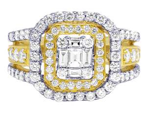 Elegant <b>Silver</b> Moissanite <b>Ring</b> With Emerald Cut Center with Double Halo Luxury <b>Statement</b> Moissanite Diamond Jewelry - Product Image 4