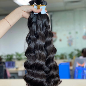 Paquets de cheveux Remy vietnamiens vierges cambodgiens naturels à cuticules alignées Deep Wavy 10 '-50 "Trame Extensions Natural Black Prix - Product Image 1