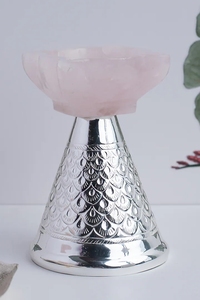 ที่ใส่เทียนทีไลท์ทองเหลืองหินธรรมชาติสีเงินสุดหรู - Product Image 3