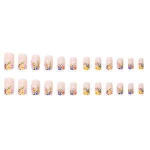 Venta al por mayor 24 piezas ABS Little Flower Design Press-On Finger Nails ABS <span class=keywords><strong>Uñas</strong></span> postizas con caja de embalaje y pegamento para <span class=keywords><strong>uñas</strong></span> Precio de fábrica - Product Image 4
