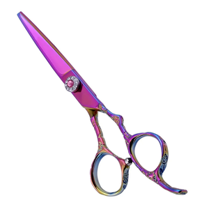 Professional Barber Hair Cutting and German Stainless Steel Titanium Color Fancy Screw <strong>Dragon</strong> <strong>Handle</strong> <strong>Scissor</strong> - Product Image 1