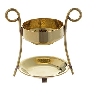 Brûleur d'encens en laiton de luxe et porte-parfum de maison pour décor de table au parfum de lavande et de thé d'Inde - Product Image 2