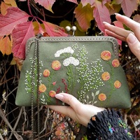 SANIYA HANDICRAFT Tas Mewah Bordir Manik-Manik Gaya Bohemian Buatan Tangan Profesional Desain Baru Kain Katun untuk Wanita Pernikahan