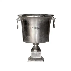 Elegante calidad buena venta restaurante utiliza cesta de hielo diseño de lujo hecho a mano Metal champán tazón con asa - Product Image 1