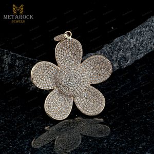 Colgante con forma de flor de oro amarillo de 14k y diamantes, joyería, Color H, SI1, Clairty, Diamante sólido, venta al por mayor - Product Image 3