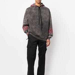 2025 sudaderas con capucha de lavado ácido de calidad superior al por mayor transpirable bordado térmico con diseño OEM sostenible patrón sólido - Product Image 3