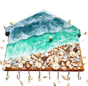 Porta Llaves Decorativo de Madera con Arte en Resina para Decoración del Hogar/Oficina, Llavero Ecológico para Bodas, Cumpleaños, Regreso a Clases - Product Image 6