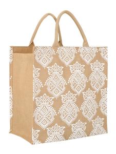 Sac cabas en jute imprimé écologique personnalisé Sac à provisions réutilisable avec poignée en coton Prix couleurs personnalisables - Product Image 5