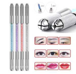 Auténtico cristal perla doble cabeza manual pluma Microblading aguja mejor calidad cartuchos desechables al mejor precio - Product Image 3