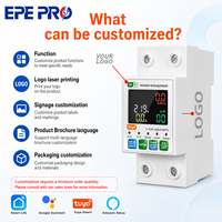 Protecteur automatique intelligent WiFi EPEPRO 1-63A, réglage de la surtension/sous-tension, de la surintensité, contrôle à distance via l'application Tuya