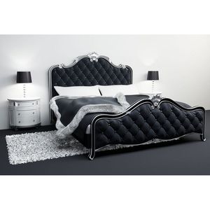 Classic French Solid Wood Painted <b>Bed</b>-Black Duco Mahogany-Customizable <b>Sizes</b>-Model 194 - Product Image 2