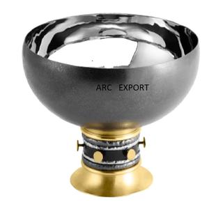 Cuencos de servir grandes de lujo con cuentas negras y brillantes antiguos, decoración de mesa de Material metálico, cuencos para servir para gran oferta - Product Image 1