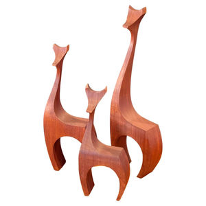 Sculpture de chameau en bois faite à la main ensemble de 2 statues d'animaux en bois sculptées à la main pour la décoration intérieure et les cadeaux. - Product Image 6