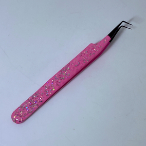 High-Class Stainless Steel <b>Eyelash</b> Tweezers Rounded Tip for Beautiful Hot <b>Magnetic</b> Lashes Volume Lash Tweezers - Product Image 4