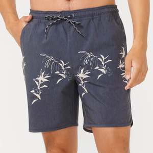 Shorts de bain personnalisés pour hommes, motif uni, logo imprimé sur le devant, séchage rapide, tissu en toile respirant et écologique - Product Image 1