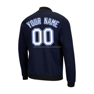 Chaqueta Varsity de estilo minimalista personalizada elegante para uso diario con logotipo de decoración de bordado de cuello alto en el Front-MCACVJ-258 - Product Image 3