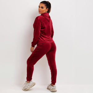 Ensemble de survêtement athlétique réversible deux pièces pour femme, très extensible, 100 % coton, style hip-hop, vêtement de sport écologique avec doublure polaire - Product Image 2