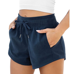 Short de survêtement en coton éponge français pour femmes avec poches Short décontracté d'entraînement d'été respirant teint en plaine - Product Image 1