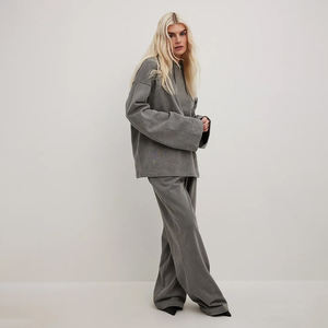 Sudadera con capucha extragrande de lavado ácido de algodón 100% para mujer, ropa de calle con hombros caídos, Top de moda Premium en blanco OEM, sudaderas con capucha para mujer al por mayor - Product Image 3