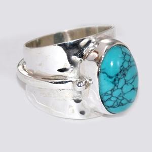 Tendencia Boho estilo rodio plateado verde turquesa mujer 925 anillo de plata esterlina perfecto regalo de boda y fiesta - Product Image 2