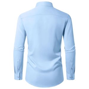 Camisas formales de oficina de calidad superior para hombres Diseño personalizado Color sólido Suave Slim Fit Camisas formales cómodas para hombres de BD - Product Image 4