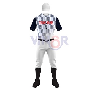 Uniformes de béisbol transpirables de secado rápido con logotipo personalizado, conjunto de poliéster ligero para adultos, bajo MOQ, uniforme de béisbol de tamaño personalizado - Product Image 2
