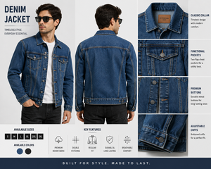 <b>Men's</b> Stylish Breathable Quick Dry 100% Cotton <b>Canvas</b> Jeans <b>Jacket</b> OEM Service Customizable High Quality Winter Season Sale! - Product Image 5