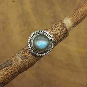 Customizable 925 Sterling Silver Handmade <b>Ring</b> Fine <b>Diamond</b> Set Lab Created Labradorite Gemstone Bezel Setting for Weddings - Product Image 1