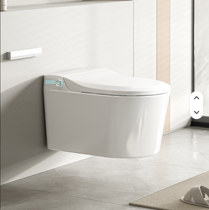 WC Sospeso Intelligente di Lusso con Sedile Riscaldato, Sensore di Scarico Salvaspazio, Telecomando e Ceramica - Product Image 1