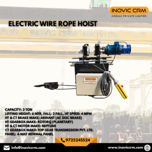 FLP Heavy Duty 1 Ton <b>Wire</b> Rope Electric Hoist 6 Meter Lift Height 1/2 Fall System INOVIC Gearbox 4 Way <b>Control</b> Restaurants Hotel - Product Image 2