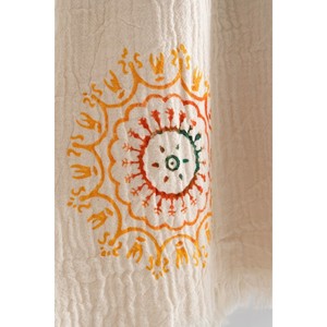 Peignoir à capuche en coton biologique 100% Varol, robe de plage décontractée d'été - Style tissé Lemura - Product Image 6