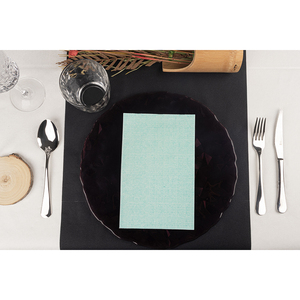 Serviettes imprimées Capri Aquamarine 30x48cm pliées 1/4 Bambulux Eco 480pcs B2B - Product Image 1