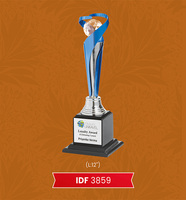 Trophée personnalisé 2024 pour récompenses de football, en métal et bois, écologique, haute qualité, imprimé en typographie, à bas prix pour salons professionnels