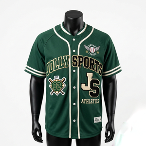 Camiseta de béisbol para hombre 100% algodón, corte holgado, 180 GSM, malla de poliéster transpirable, ribete verde y blanco, sarga, logotipo personalizado - Product Image 1