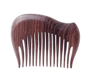 Logo personnalisé Écologique Naturel Bambou Styling Afros Long Large Dent Peigne Cheveux Barbes Peigne Bois Afro Pick Peigne pour Hôtel - Product Image 5