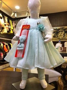 Vestido especial de organza de satén informal con patrón floral decente para fiestas de Primavera de niñas disponibles en tallas para niños - Product Image 5