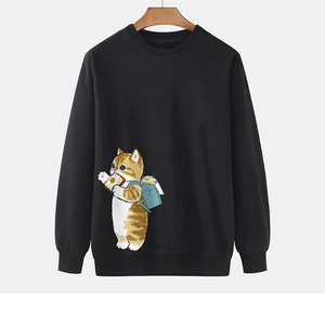 100% cotton 330gsm Pullover <b>Sweater</b> OEM Customize French terry Unisex Casual Round Neck <b>Crewneck</b> sweatshirts - Product Image 1