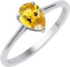Anillo de citrino natural hecho a mano 925 Plata de Ley sólida Color amarillo forma de pera 925 Plata estampada anillo de joyería de plata hecho a mano - Product Image 4
