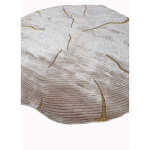 Alfombra Aibz-1007 de Seda de Bambú Anudada a Mano, Color Marfil, Patrón Abstracto, Rectangular de 4m, Viscosa y Poliéster, para Hogar, Sala de Estar y Dormitorio - Product Image 2