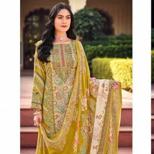 PremiumJam Satin Digital Printed Dress Material Collection Catálogo completo disponible a precio mayorista adecuado para ropa de fiesta - Product Image 1