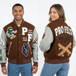 Chaqueta Universitaria de Béisbol con Parches de Chenilla Bordados Personalizados de Último Diseño 2026, Chaqueta Universitaria de Lana para Hombre - Product Image 5