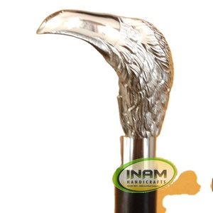 Handmade Vintage Style Wooden Foldable <b>Walking</b> <b>Stick</b> with Brass Eagle Handle / Wooden <b>Walking</b> Cane with Designer Eagle Handle - Product Image 1